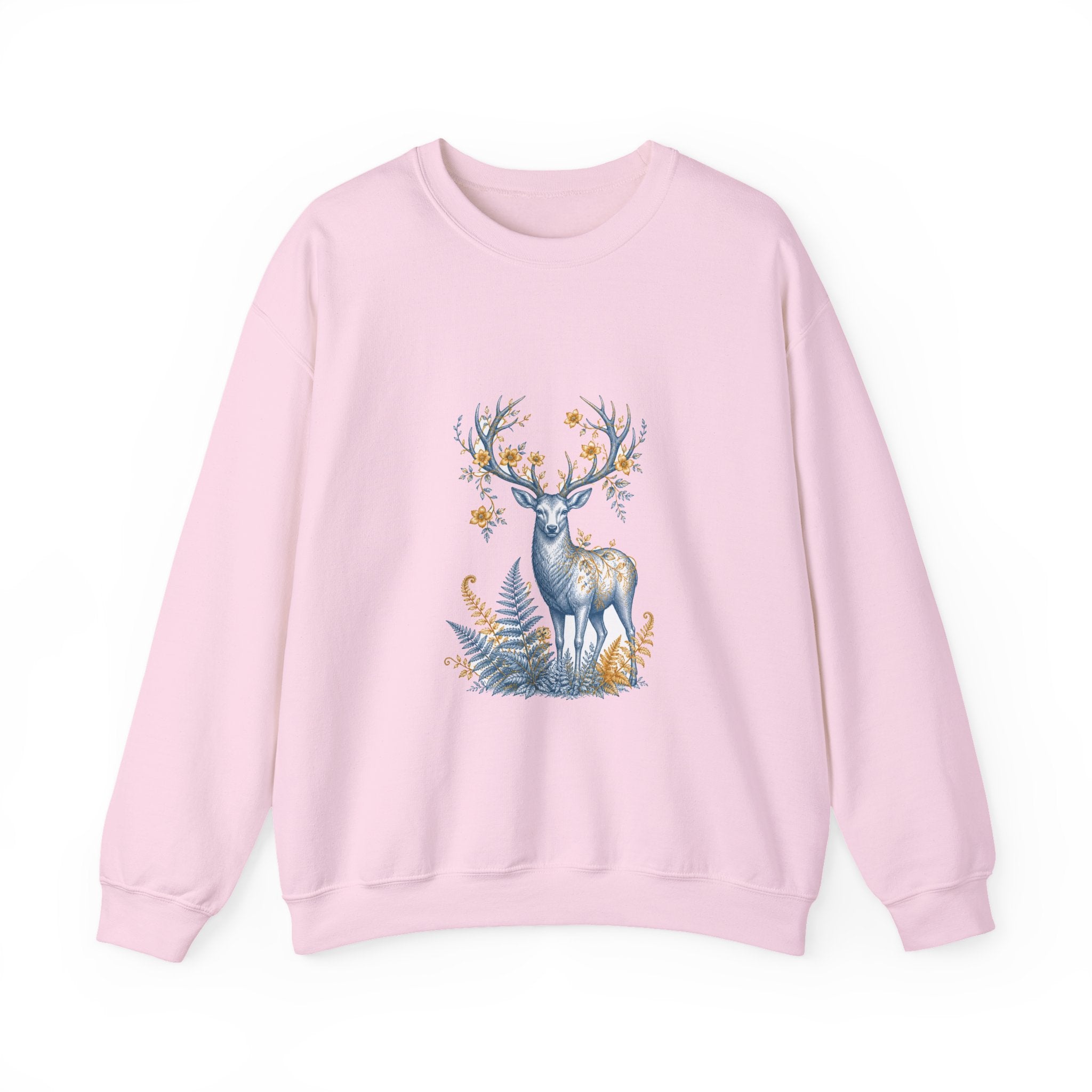 Matching Couple Sweatshirt - Bear & Deer Matching Couple Crewneck Sweatshirt Vintage Art His Hers Wedding Gift - Design B