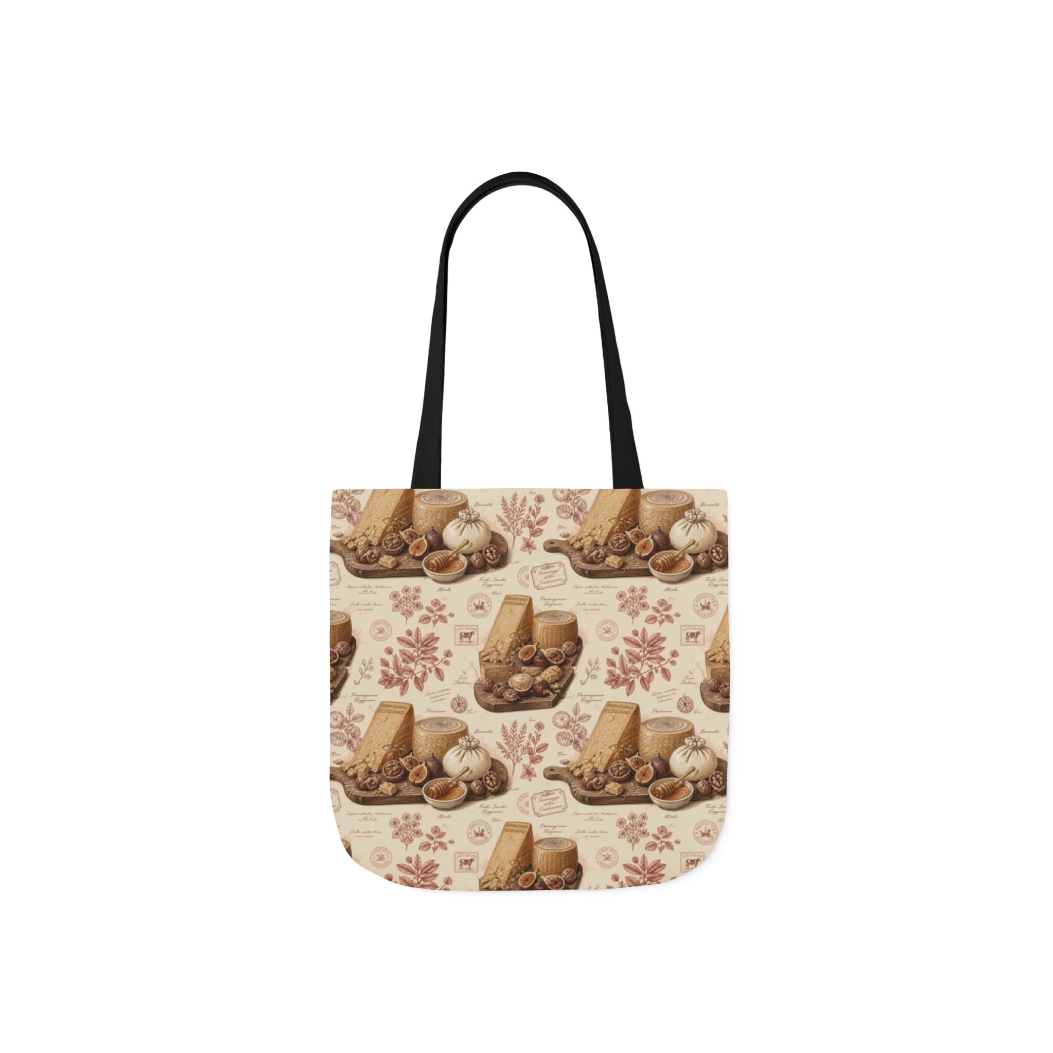 Italian Cheese Board Canvas Tote Bag Mediterranean Kitchen Botanical Design Italian Cottagecore Gift