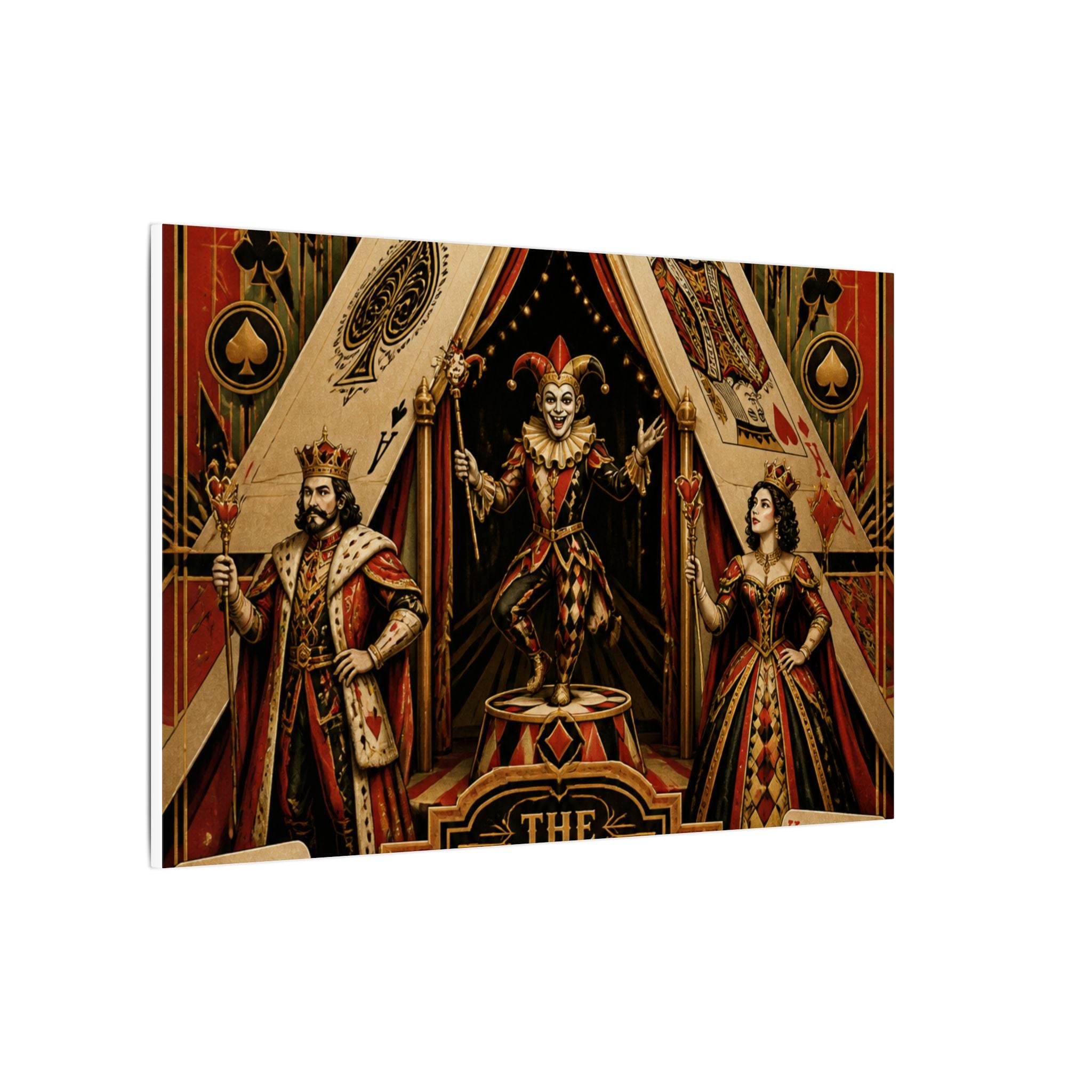 Playing Cards Tent Wall Art Canvas 16×20 Art Deco Entryway Decor Maximalist Print