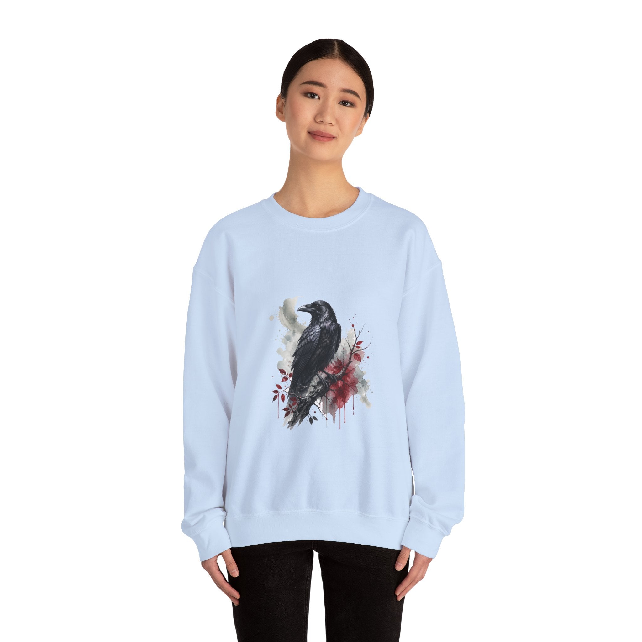 Matching Couple Sweatshirt - Raven & Swan Matching Couple Comfort Colors Crew Watercolor Art His Hers Birthday Gift - Design A