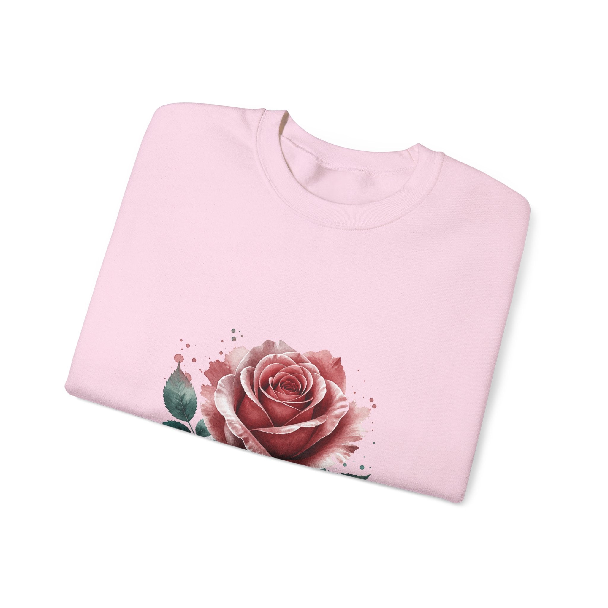Matching Couple Sweatshirt - Rose & Thorn Matching Couple Crewneck Sweatshirt Watercolor Art His Hers Engagement Gift - Design A