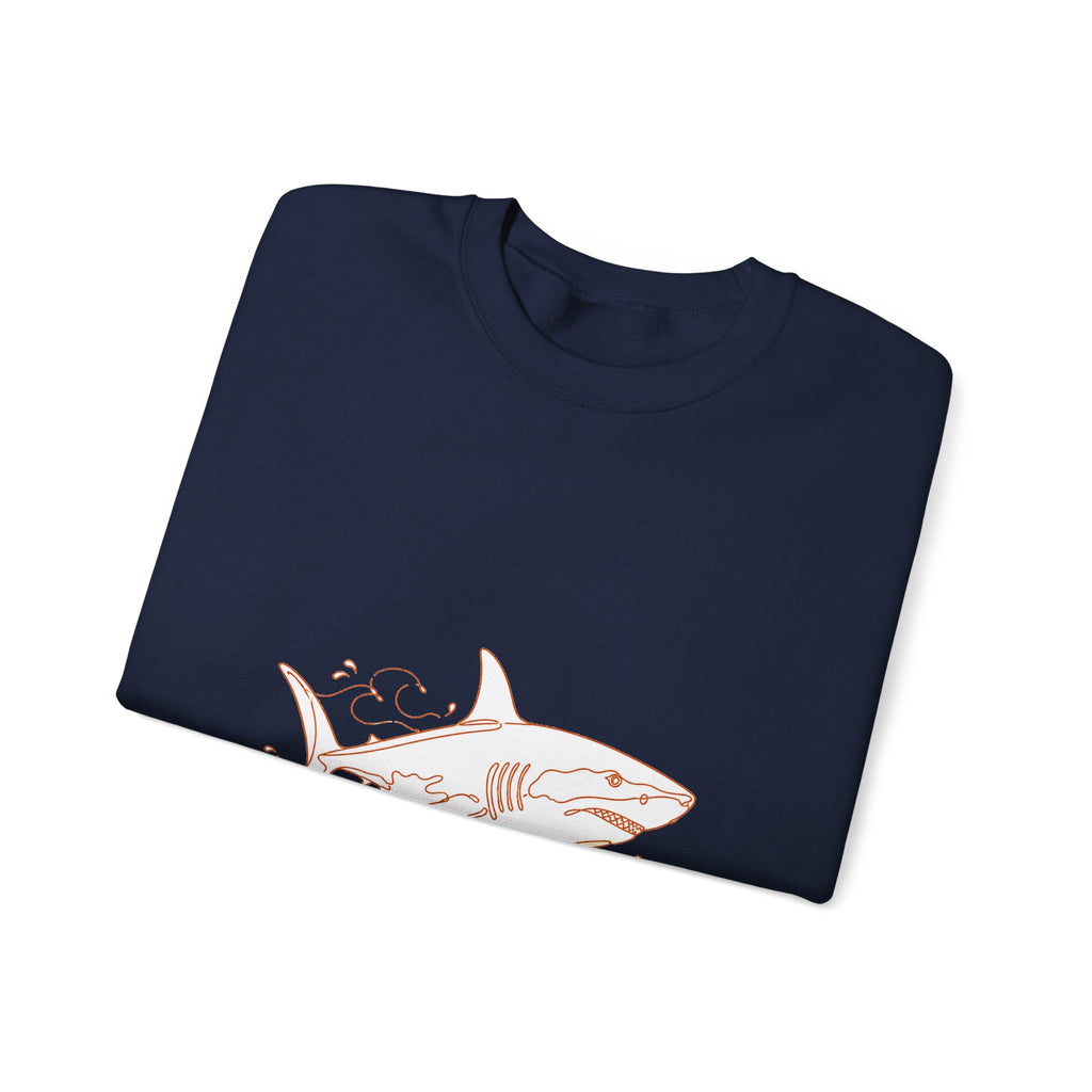 Matching Couple Sweatshirt - Shark & Dolphin Matching Couple Crewneck Sweatshirt Minimalist Art His Hers Valentine Gift - Design A