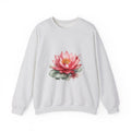 Matching Couple Sweatshirt - Open & Closed Lotus Matching Couple Crewneck Sweatshirt Watercolor Art His Hers Engagement Gift - Design A