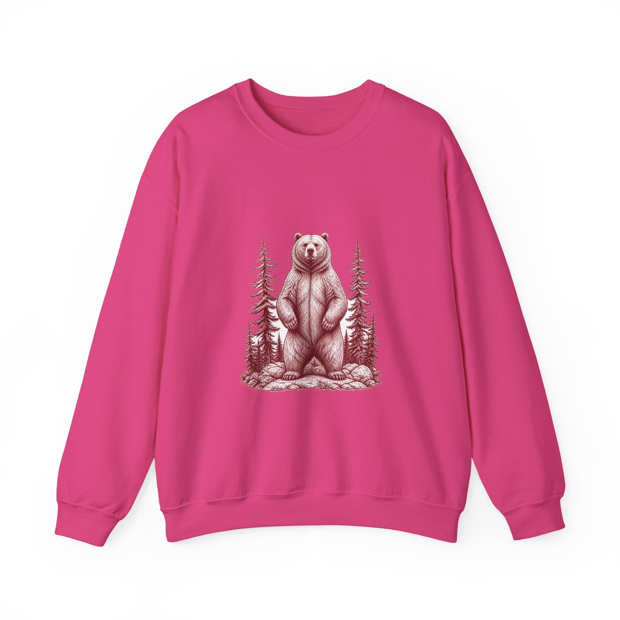 Matching Couple Sweatshirt - Bear & Deer Matching Couple Comfort Colors Crew Hand-Drawn Art His Hers Anniversary Gift - Design A