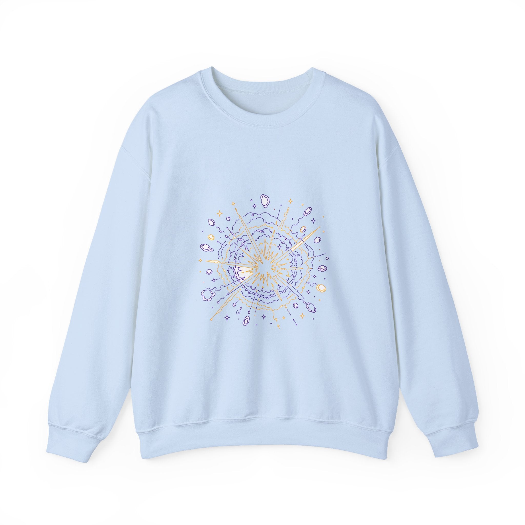Matching Couple Sweatshirt - Galaxy & Supernova Matching Couple Crewneck Sweatshirt Minimalist Art His Hers Valentine Gift - Design B