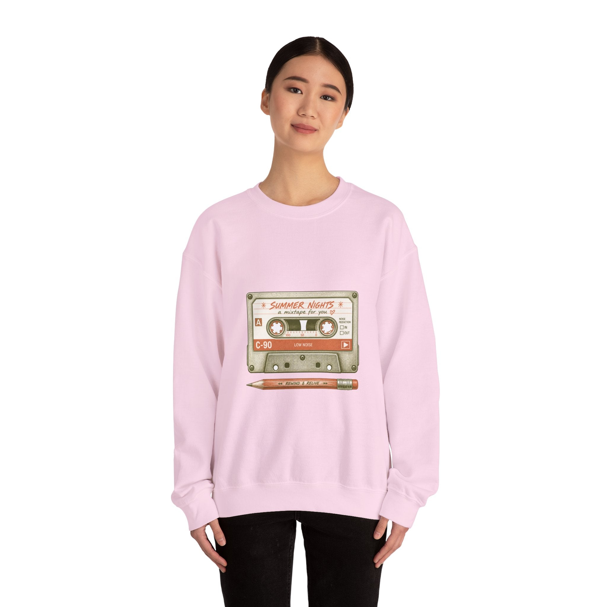 Matching Couple Sweatshirt - Vinyl & Cassette Matching Couple Premium Fleece Sweatshirt Vintage Art His Hers Honeymoon Gift - Design B