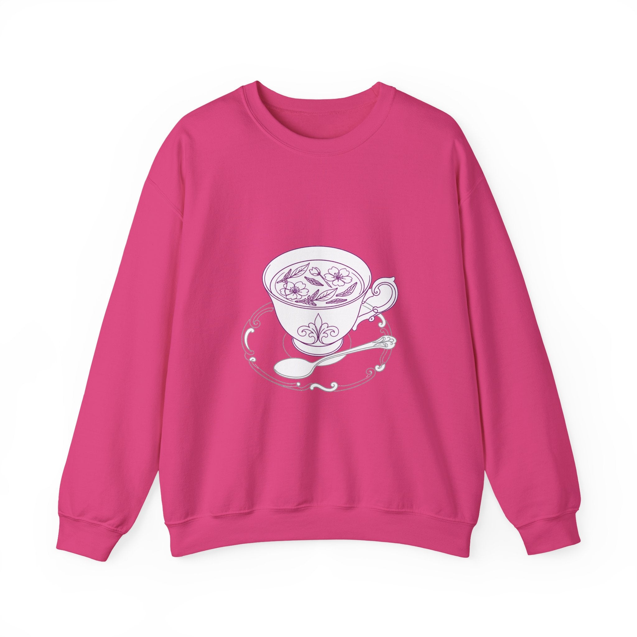 Matching Couple Sweatshirt - Coffee & Tea Matching Couple Comfort Colors Crew Minimalist Art His Hers Christmas Gift - Design B