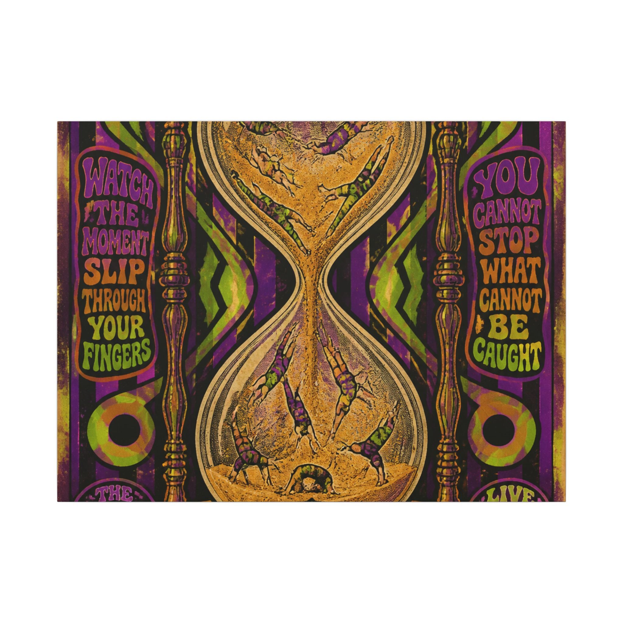 Hourglass Acrobats Wall Art Canvas 24×36 Psychedelic Dining Room Decor Maximalist Print
