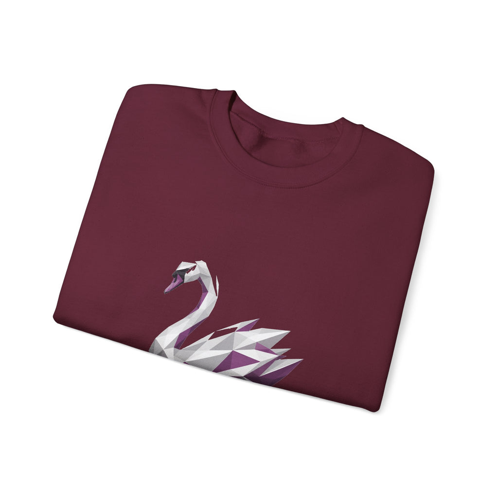 Matching Couple Sweatshirt - Raven & Swan Matching Couple Premium Fleece Sweatshirt Geometric Art His Hers Love Gift - Design B