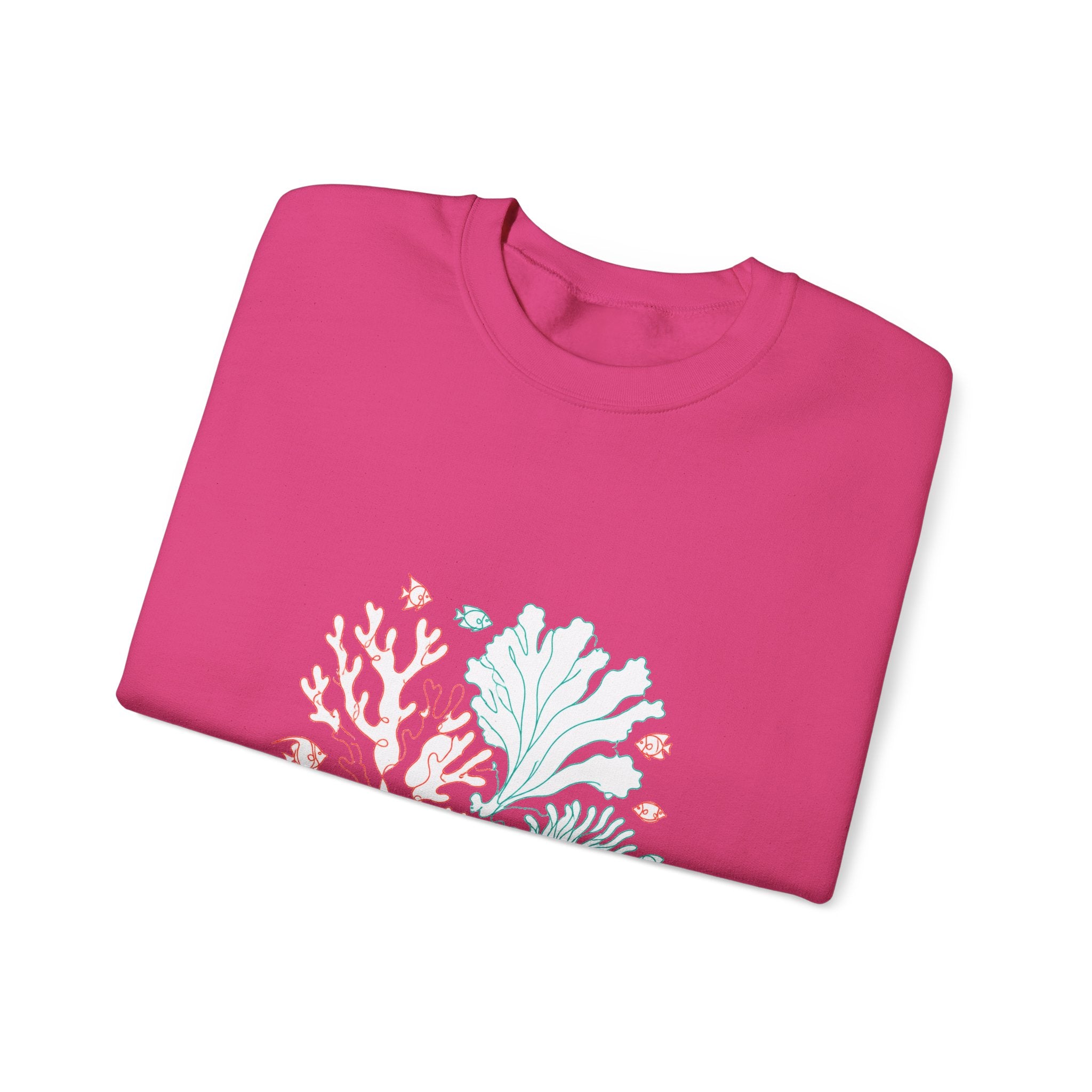 Matching Couple Sweatshirt - Coral Reef & Deep Sea Matching Couple Crewneck Sweatshirt Minimalist Art His Hers Valentine Gift - Design A