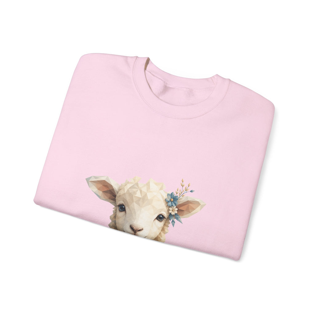 Matching Couple Sweatshirt - Lion & Lamb Matching Couple Crewneck Sweatshirt Geometric Art His Hers Couple Gift - Design B