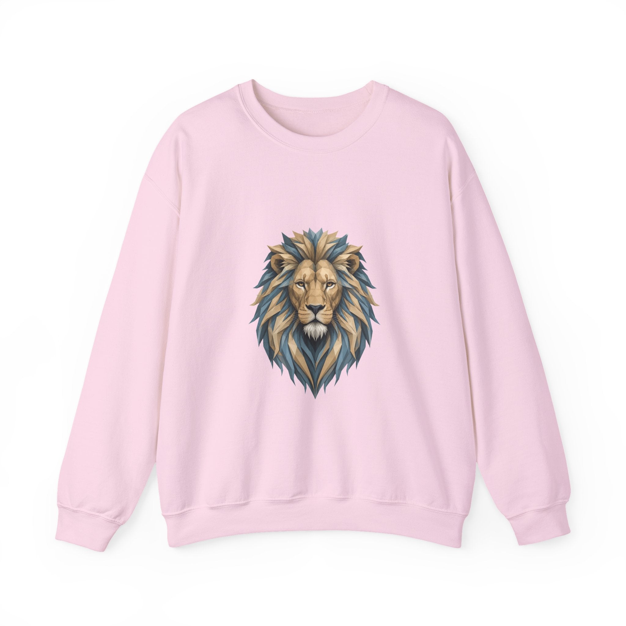 Matching Couple Sweatshirt - Lion & Lamb Matching Couple Crewneck Sweatshirt Geometric Art His Hers Couple Gift - Design A