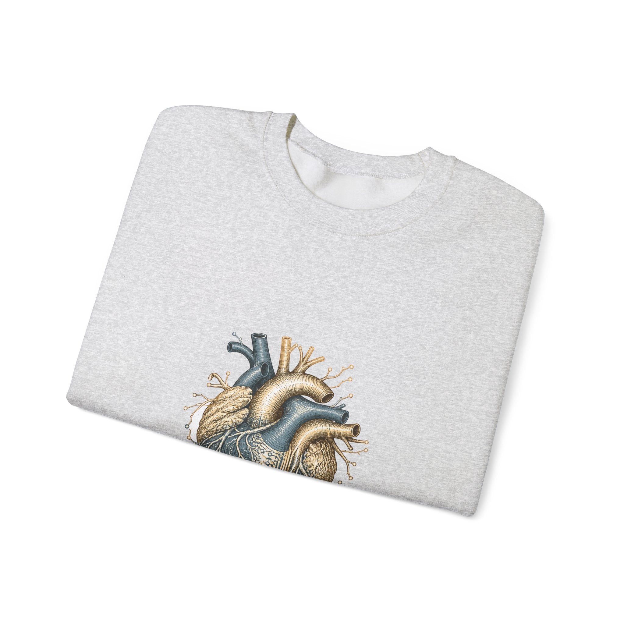Matching Couple Sweatshirt - Robot & Heart Matching Couple Premium Fleece Sweatshirt Hand-Drawn Art His Hers Anniversary Gift - Design B