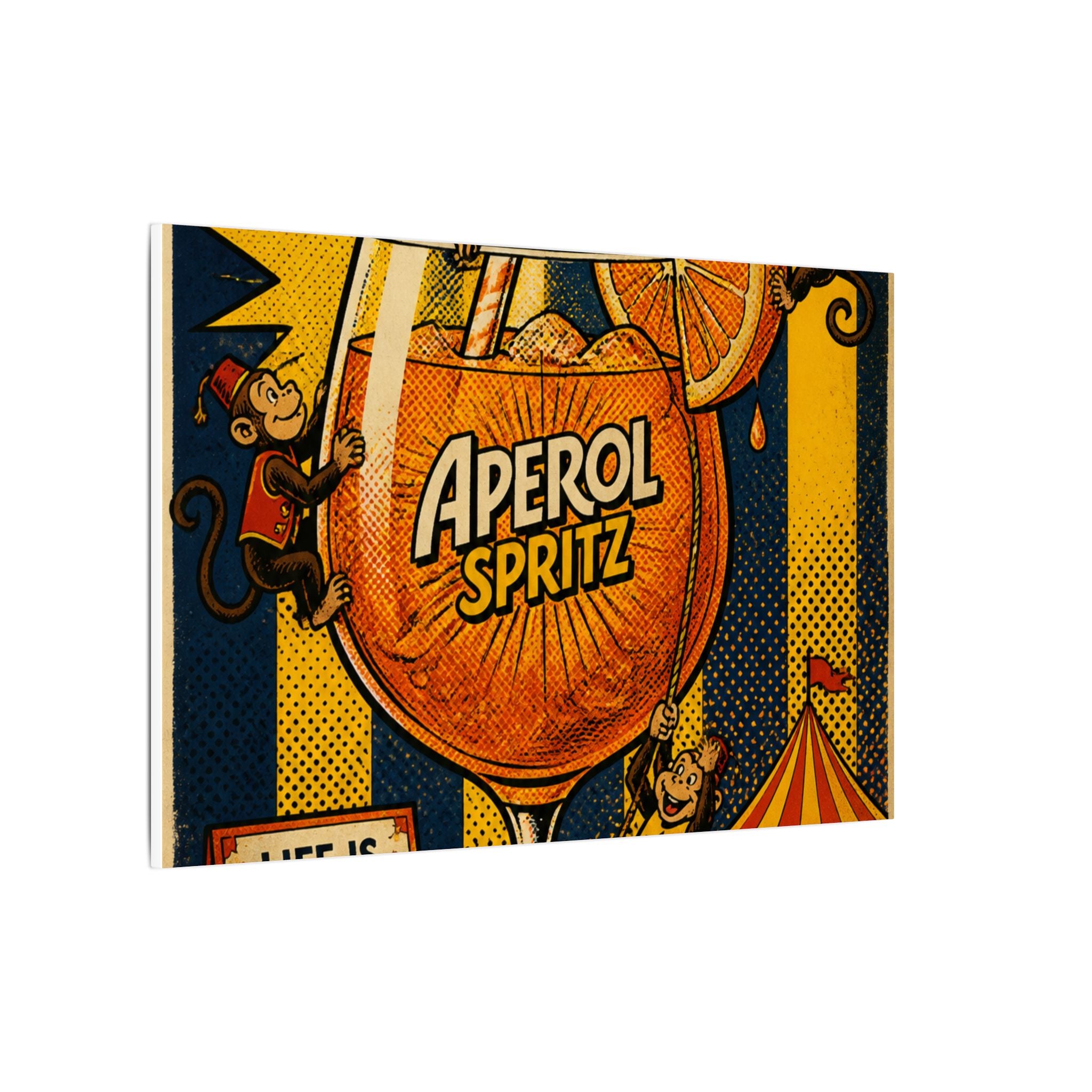 Aperol Spritz Monkeys Wall Art Canvas 24×36 Pop Art Restaurant Decor Maximalist Print