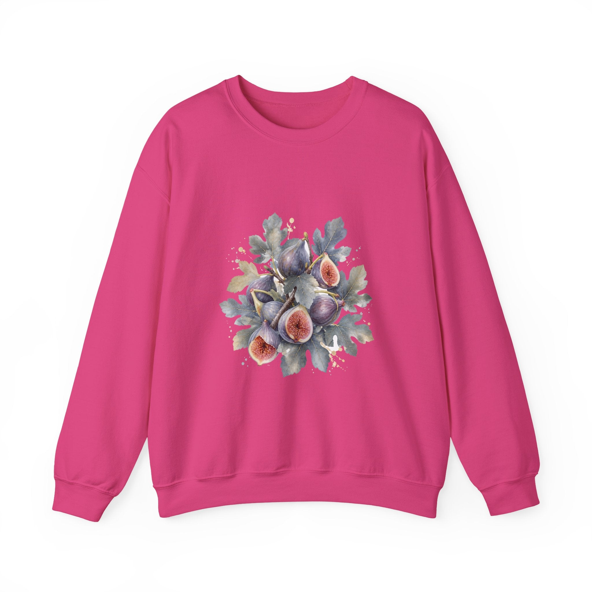 Matching Couple Sweatshirt - Olive Branch & Fig Matching Couple Crewneck Sweatshirt Watercolor Art His Hers Engagement Gift - Design B