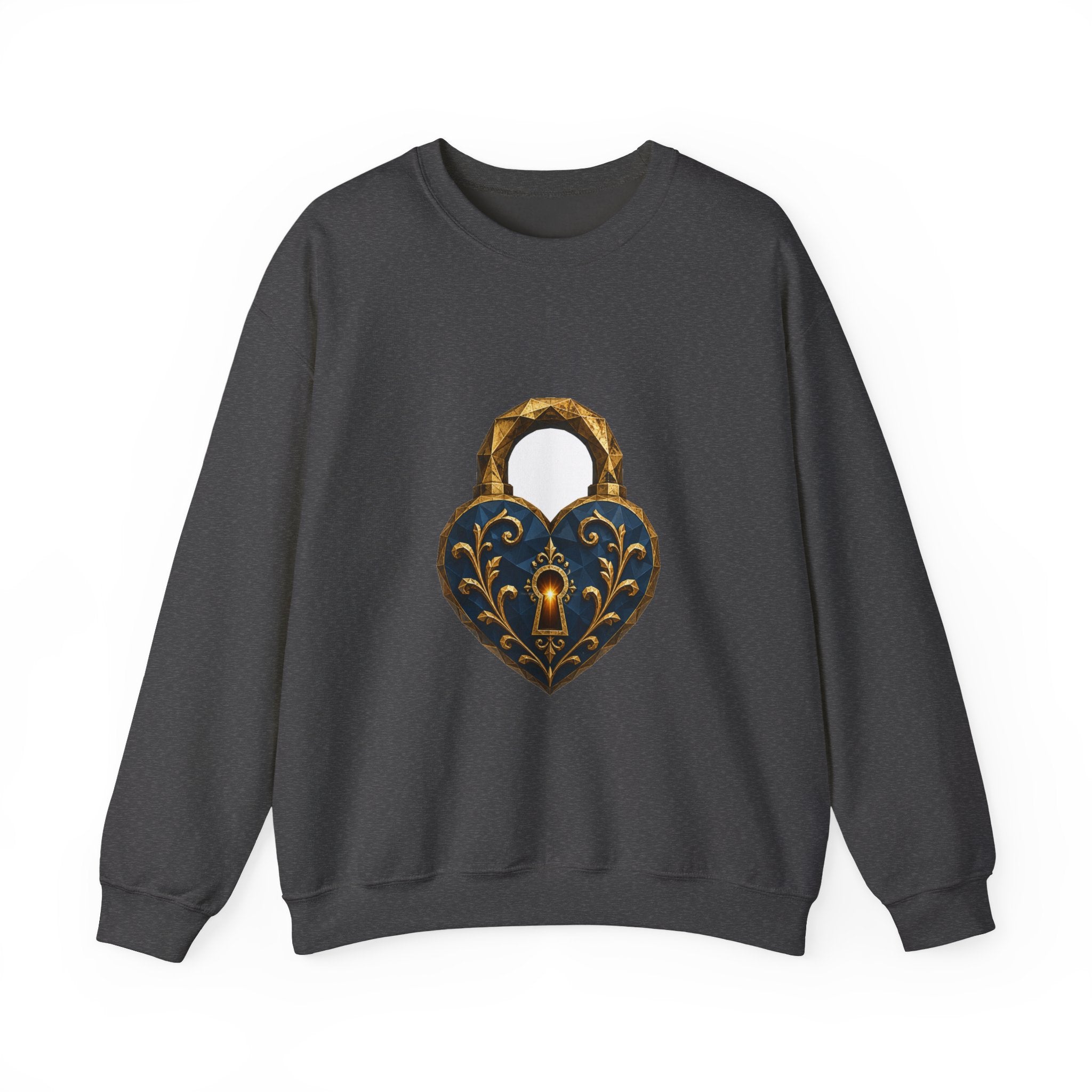 Matching Couple Sweatshirt - Key & Lock Matching Couple Premium Fleece Sweatshirt Geometric Art His Hers Love Gift - Design B