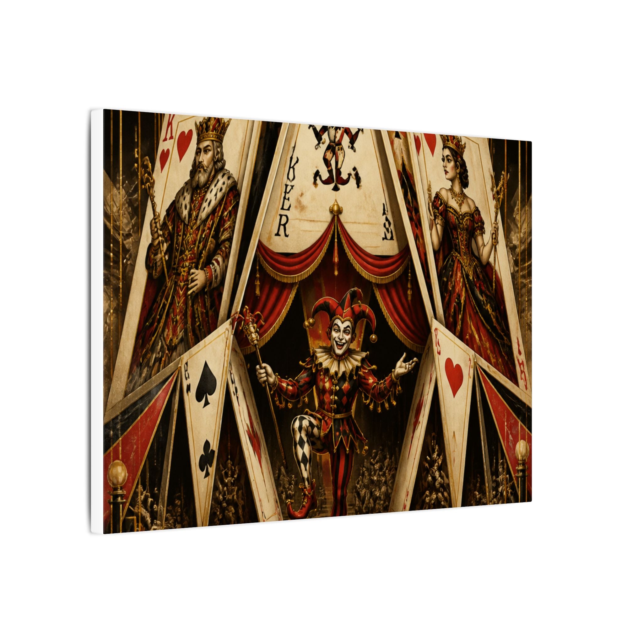 Playing Cards Tent Wall Art Canvas 24×36 Art Deco Bar Area Decor Maximalist Print