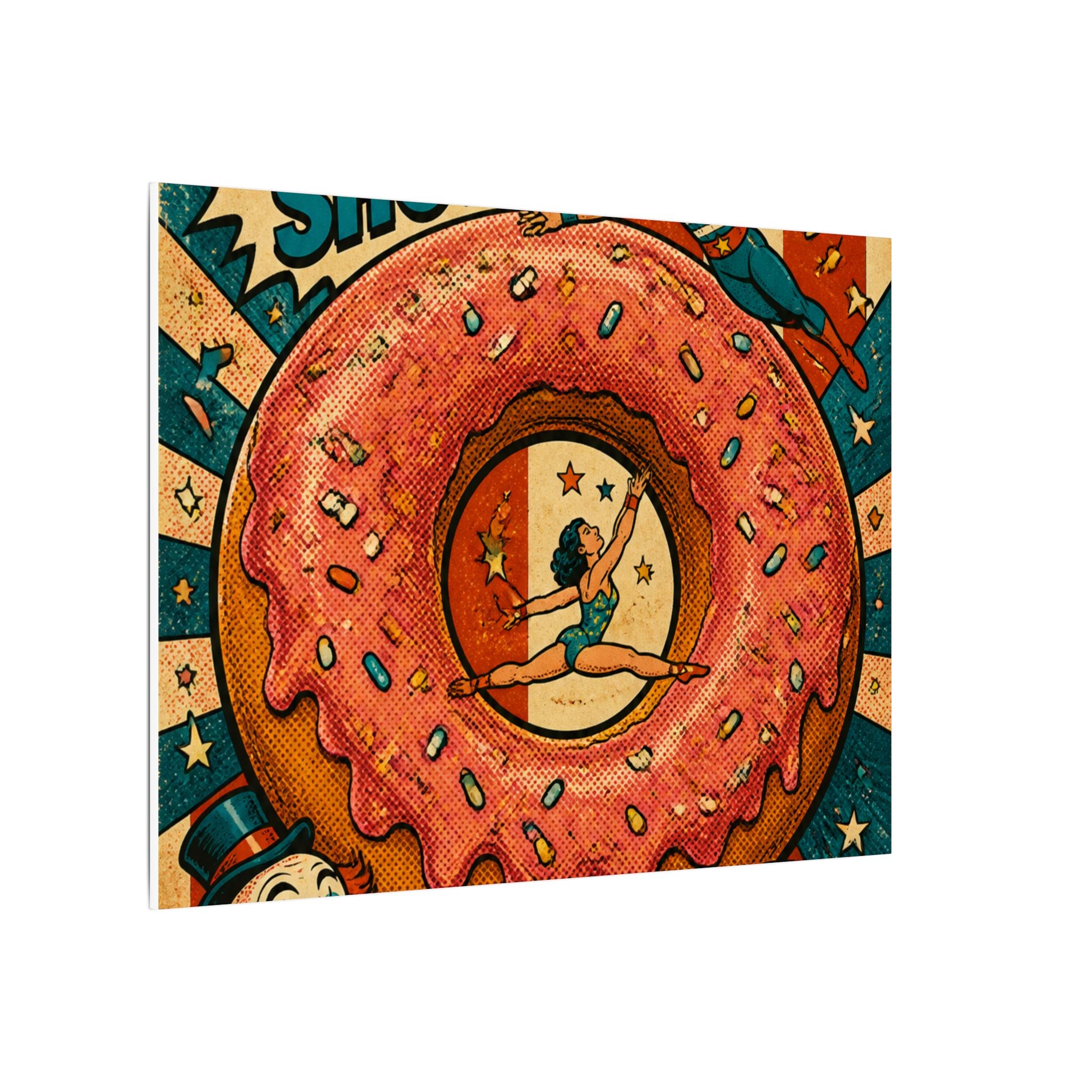 Donut Circus Ring Wall Art Canvas 24×36 Pop Art Restaurant Decor Maximalist Print