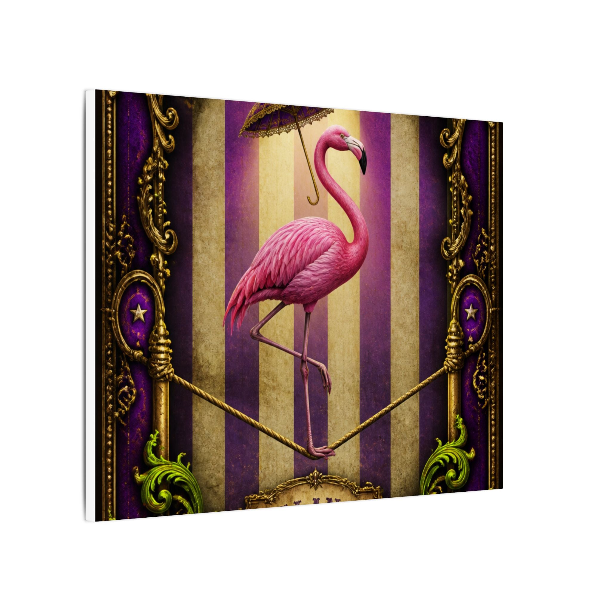 Flamingo Tightrope Wall Art Canvas 16×20 Baroque Home Office Decor Maximalist Print