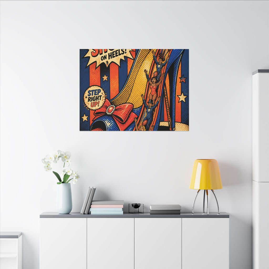 High Heel Slide Wall Art Canvas 24×36 Pop Art Restaurant Decor Maximalist Print