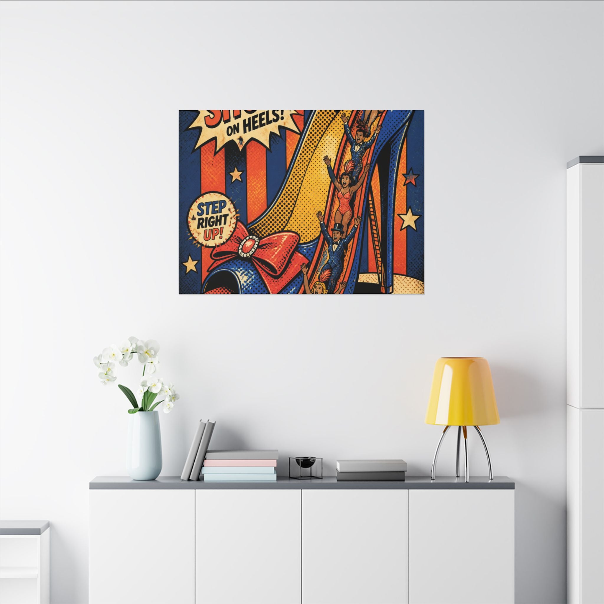 High Heel Slide Wall Art Canvas 24×36 Pop Art Restaurant Decor Maximalist Print