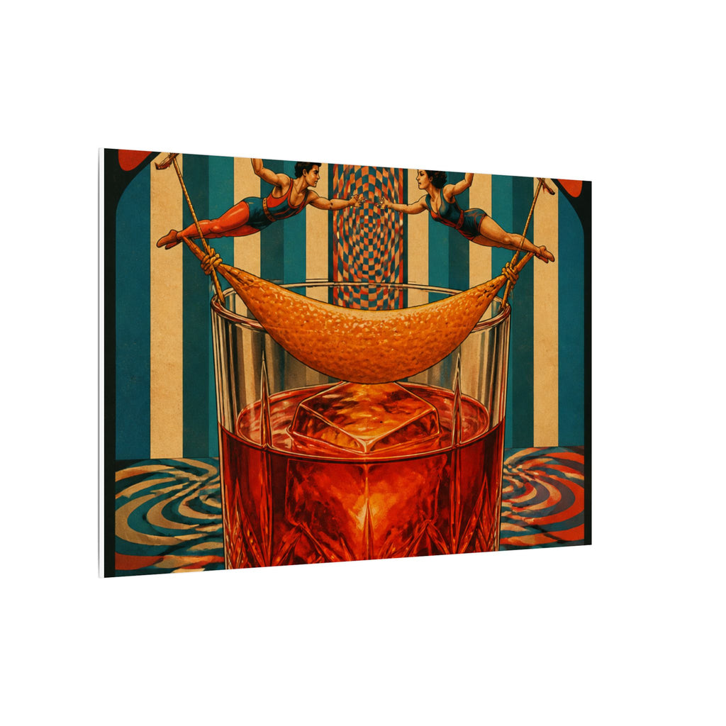 Negroni Trapeze Act Wall Art Canvas 16×20 Psychedelic Cafe Decor Maximalist Print