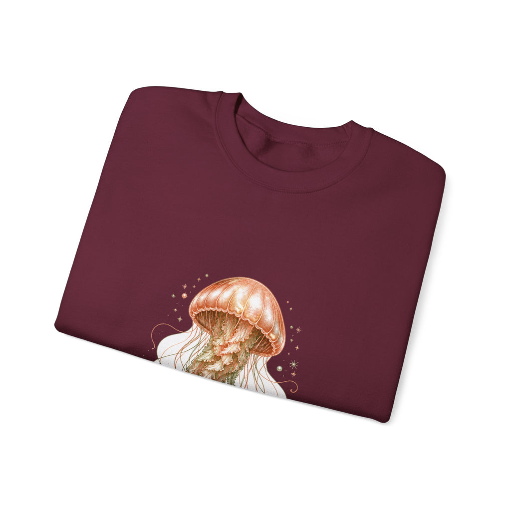 Matching Couple Sweatshirt - Octopus & Jellyfish Matching Couple Comfort Colors Crew Hand-Drawn Art His Hers Anniversary Gift - Design B