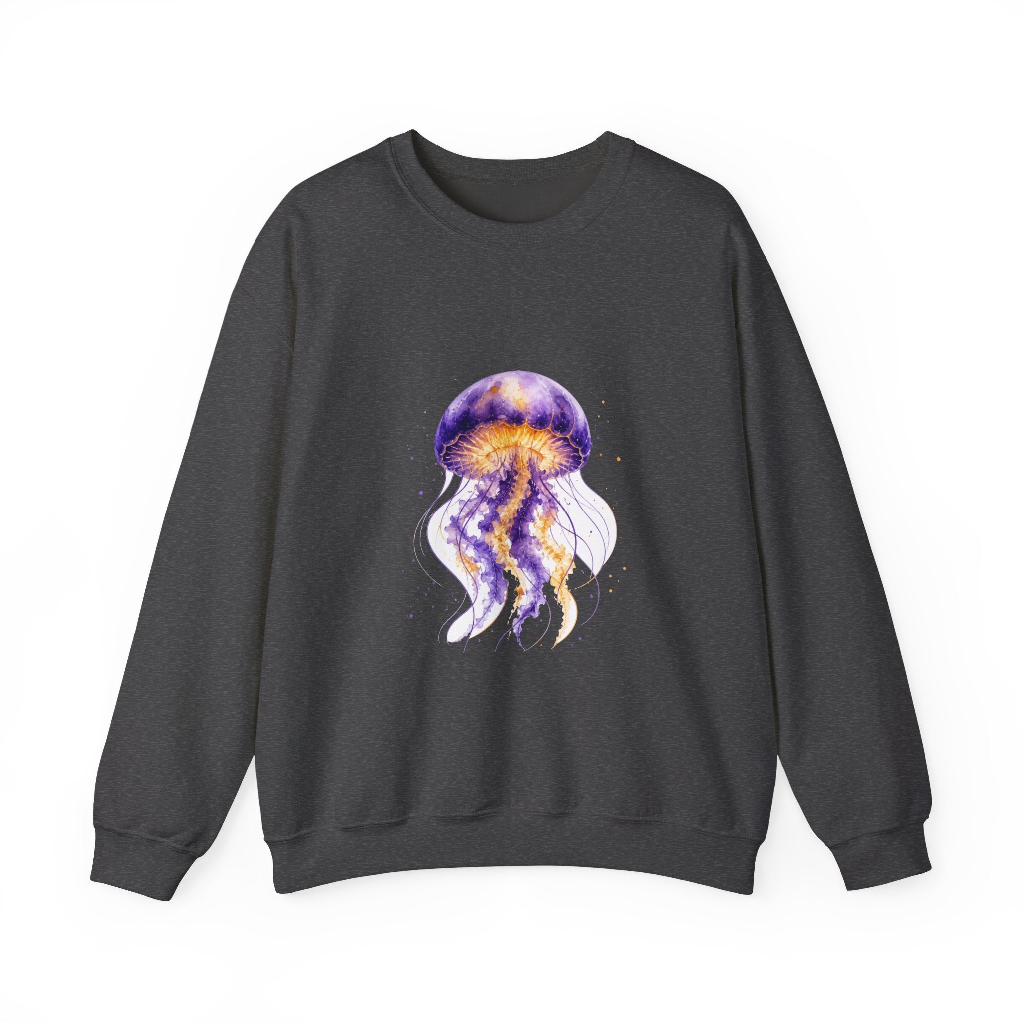 Matching Couple Sweatshirt - Octopus & Jellyfish Matching Couple Comfort Colors Crew Watercolor Art His Hers Birthday Gift - Design B