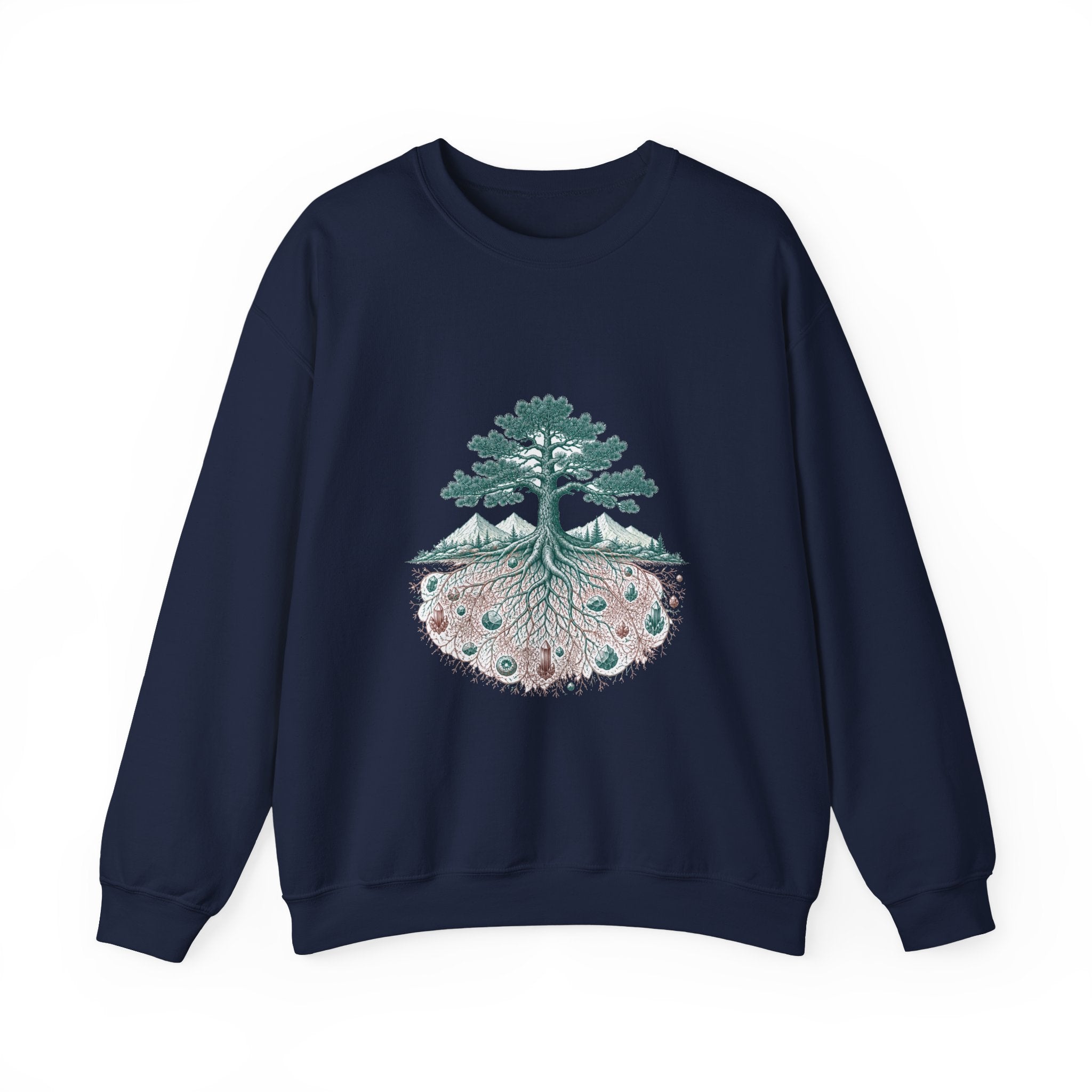 Matching Couple Sweatshirt - Ancient Oak & Deep Roots Matching Couple Premium Fleece Sweatshirt Vintage Art His Hers Honeymoon Gift - Design B