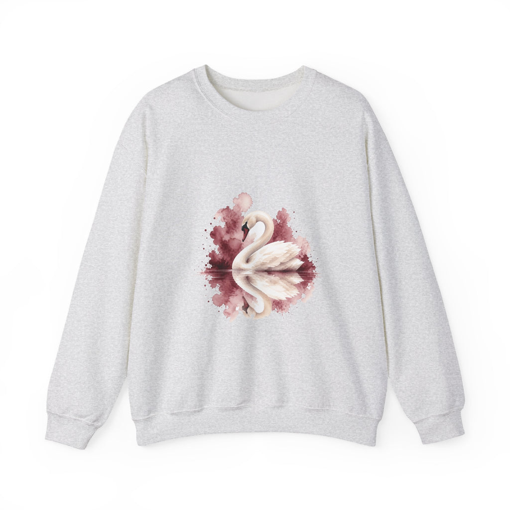Matching Couple Sweatshirt - Raven & Swan Matching Couple Premium Fleece Sweatshirt Watercolor Art His Hers Birthday Gift - Design B