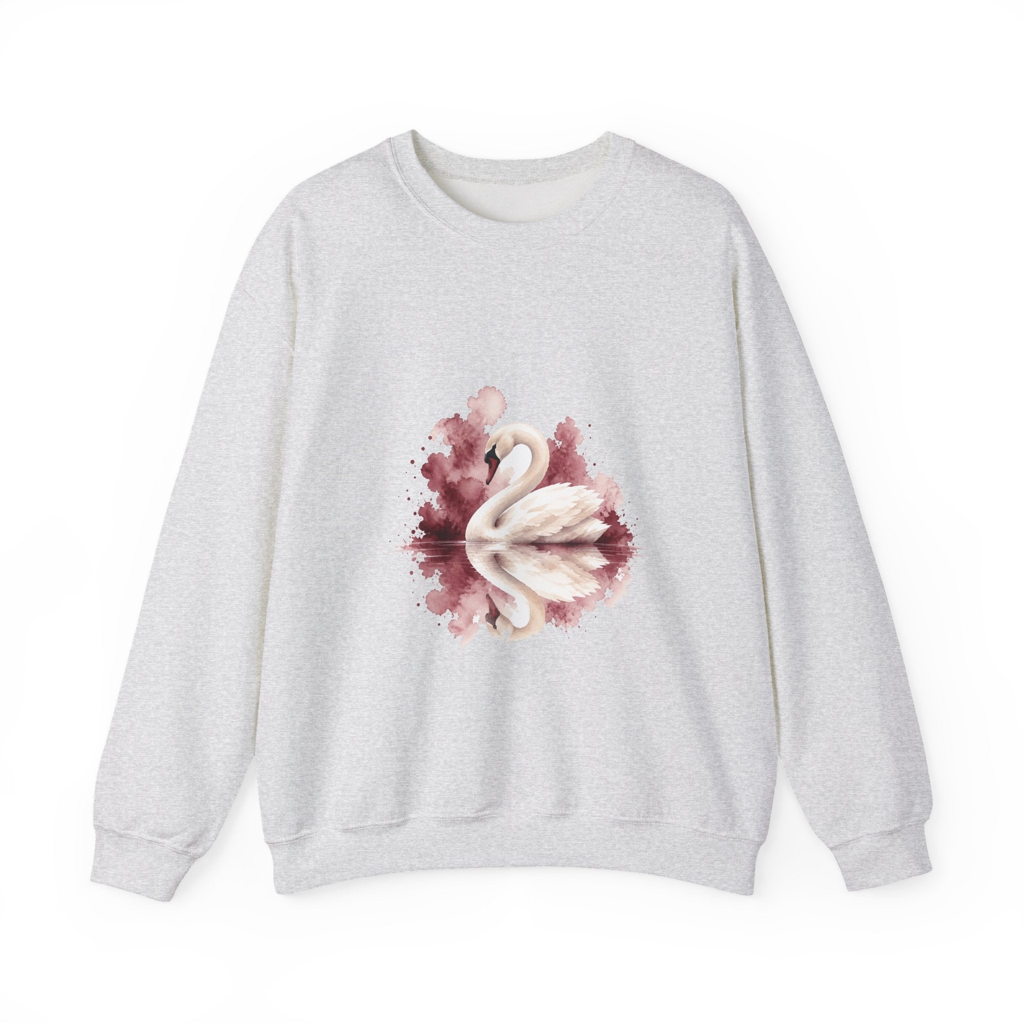 Matching Couple Sweatshirt - Raven & Swan Matching Couple Premium Fleece Sweatshirt Watercolor Art His Hers Birthday Gift - Design B