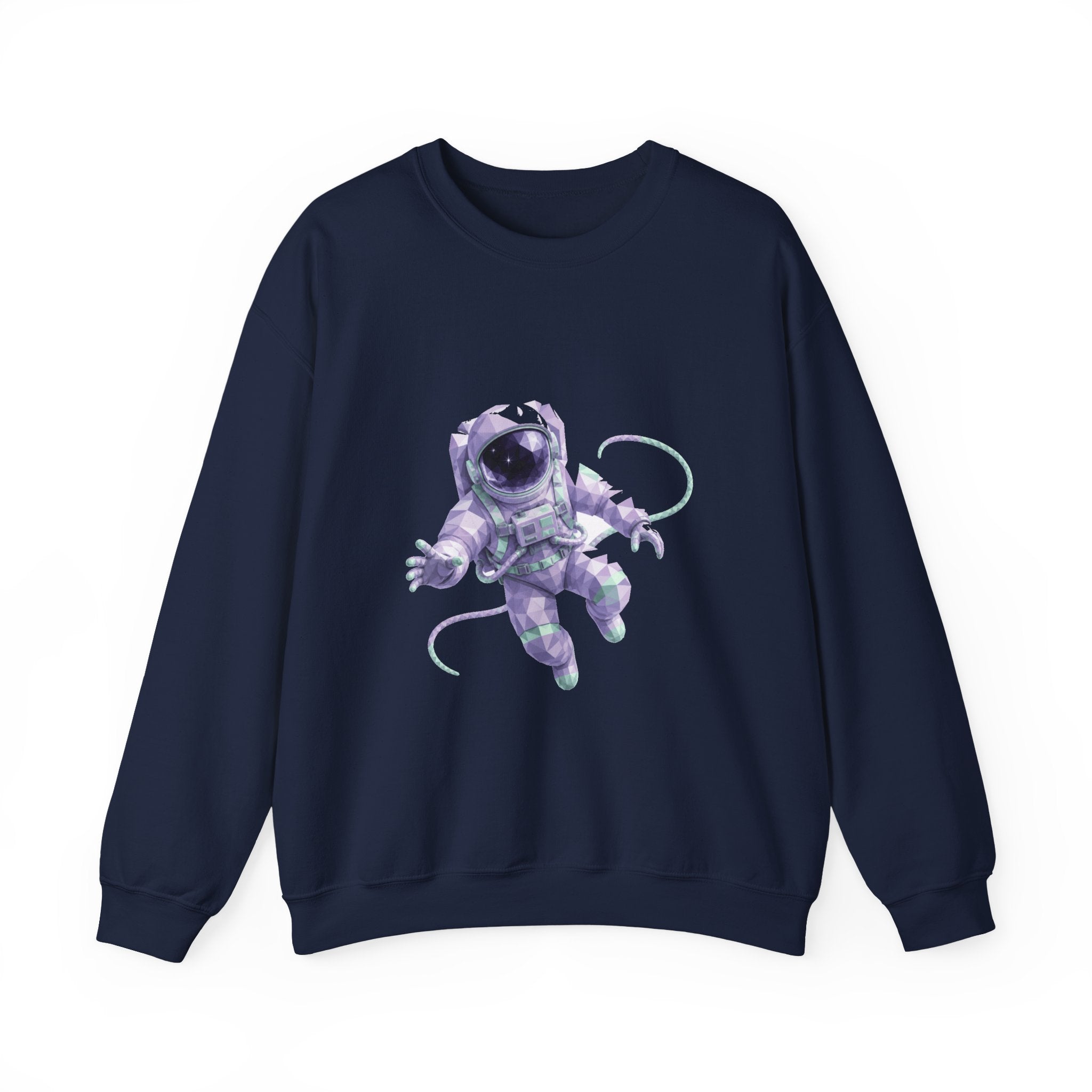 Matching Couple Sweatshirt - Astronaut & Planet Matching Couple Crewneck Sweatshirt Geometric Art His Hers Couple Gift - Design A