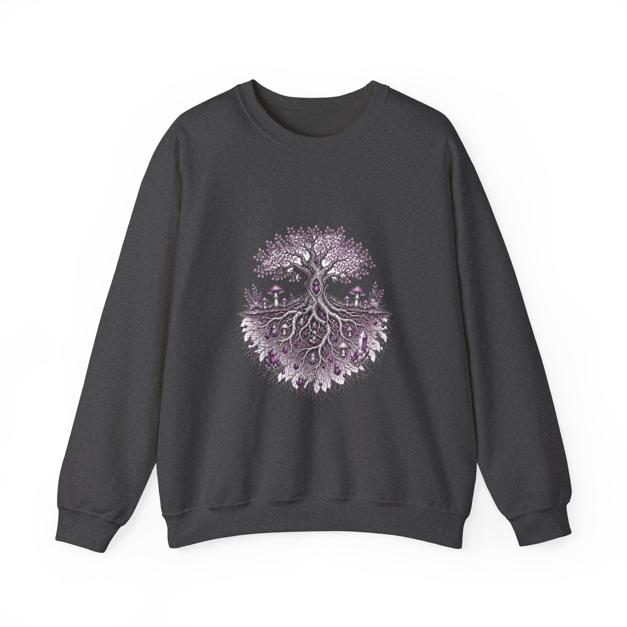 Matching Couple Sweatshirt - Ancient Oak & Deep Roots Matching Couple Premium Fleece Sweatshirt Hand-Drawn Art His Hers Anniversary Gift - Design B