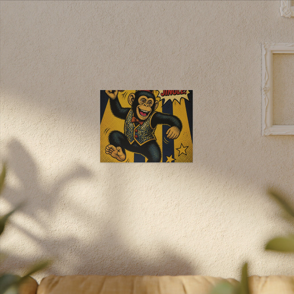Dancing Monkey Wall Art Canvas 24×36 Pop Art Restaurant Decor Maximalist Print