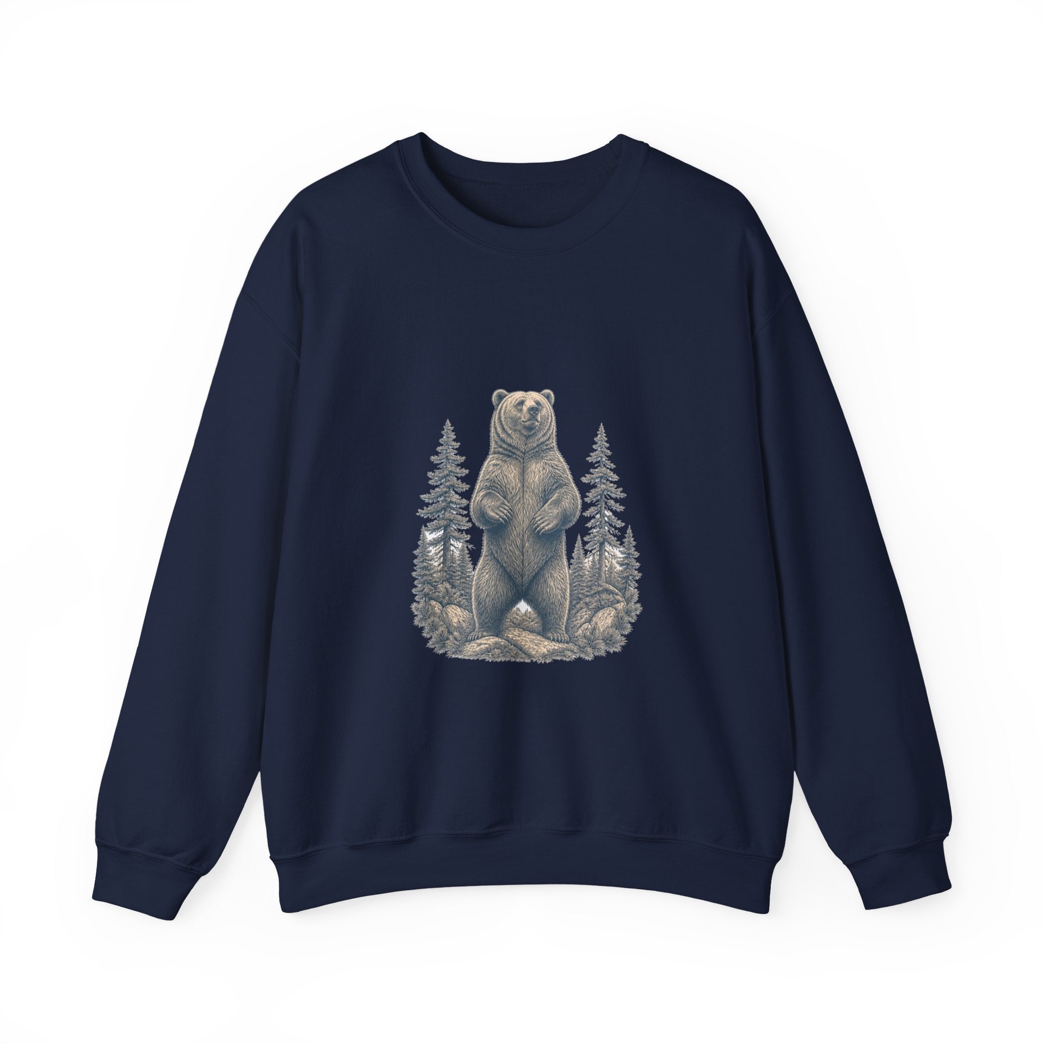 Matching Couple Sweatshirt - Bear & Deer Matching Couple Comfort Colors Crew Vintage Art His Hers Honeymoon Gift - Design A