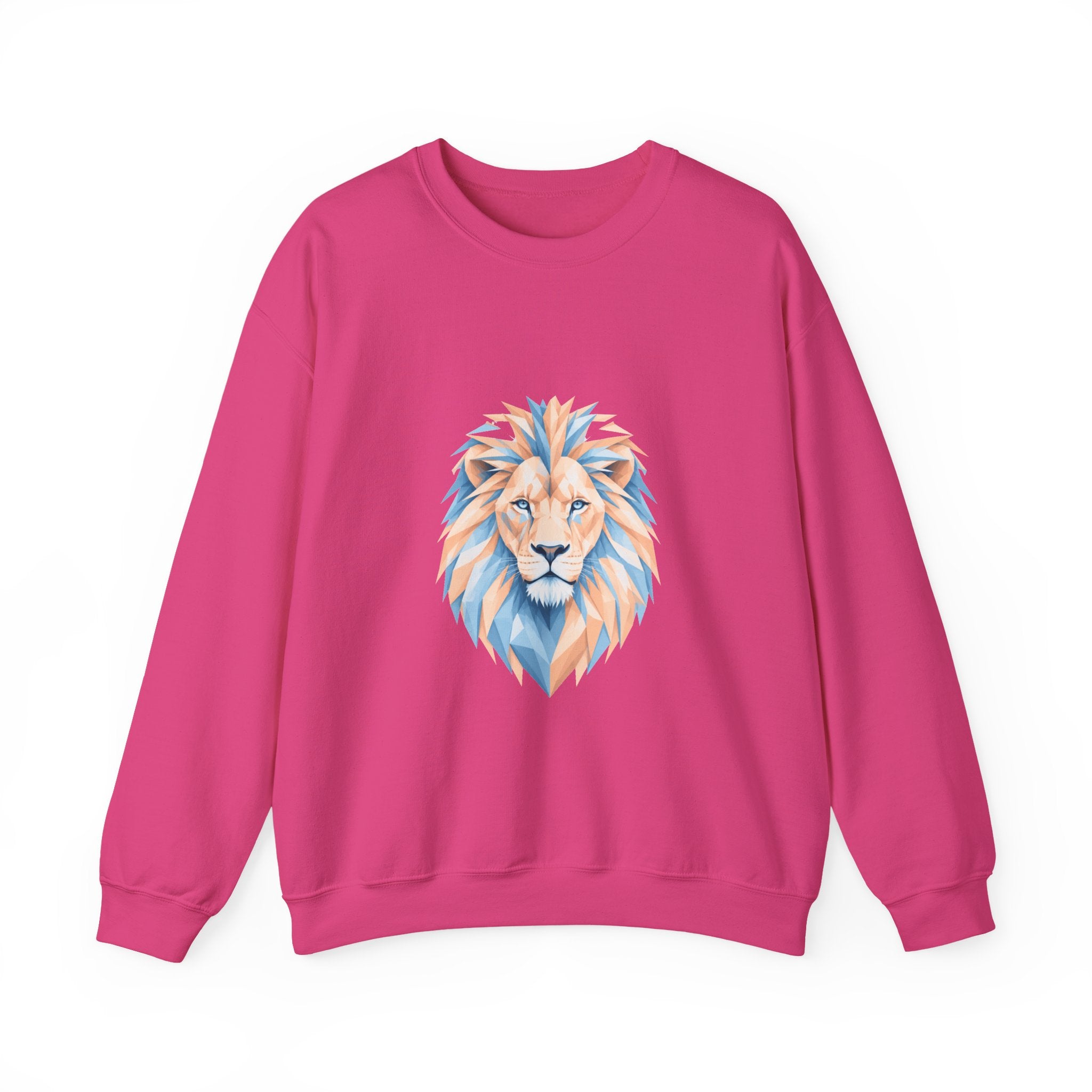 Matching Couple Sweatshirt - Lion & Lamb Matching Couple Premium Fleece Sweatshirt Geometric Art His Hers Love Gift - Design A