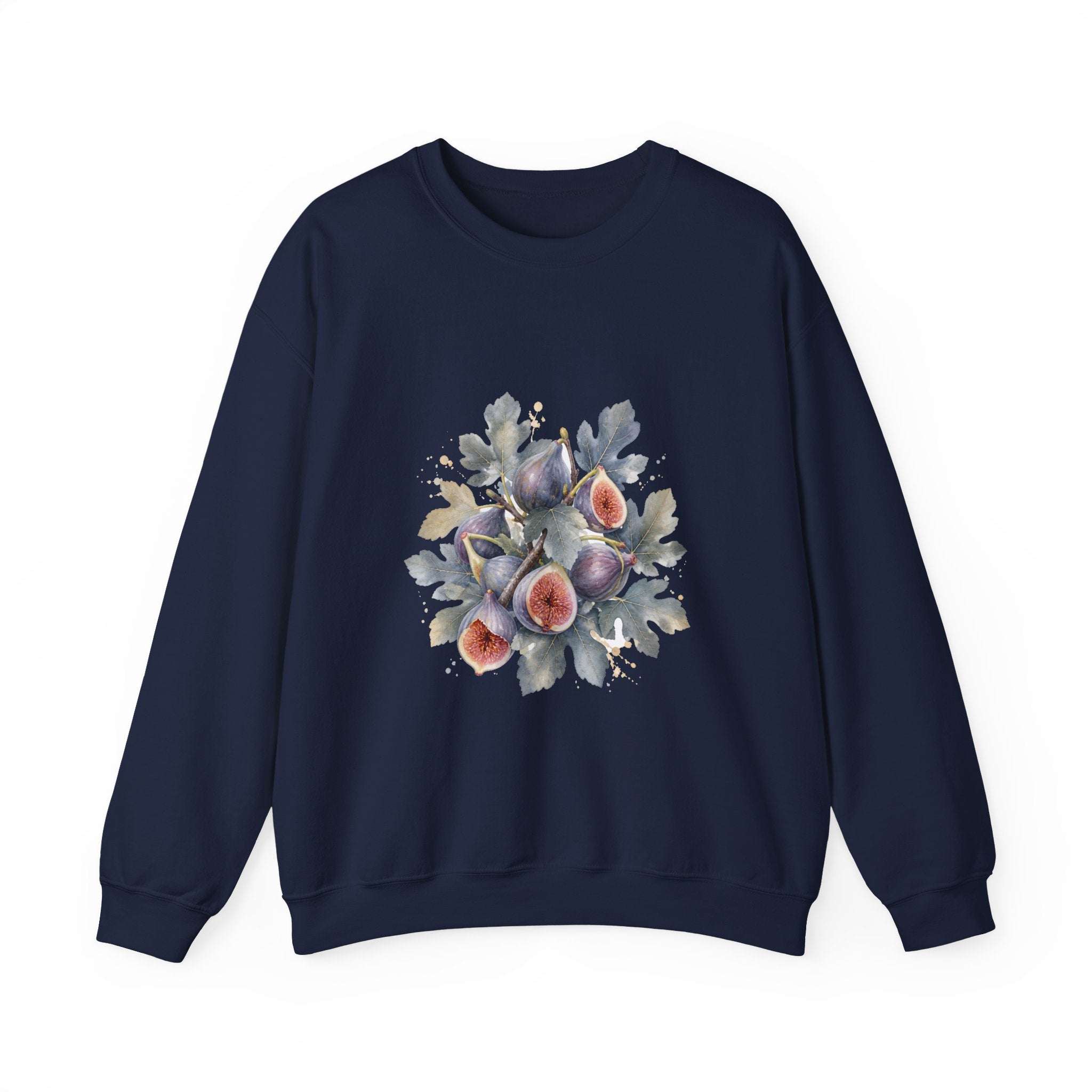 Matching Couple Sweatshirt - Olive Branch & Fig Matching Couple Crewneck Sweatshirt Watercolor Art His Hers Engagement Gift - Design B