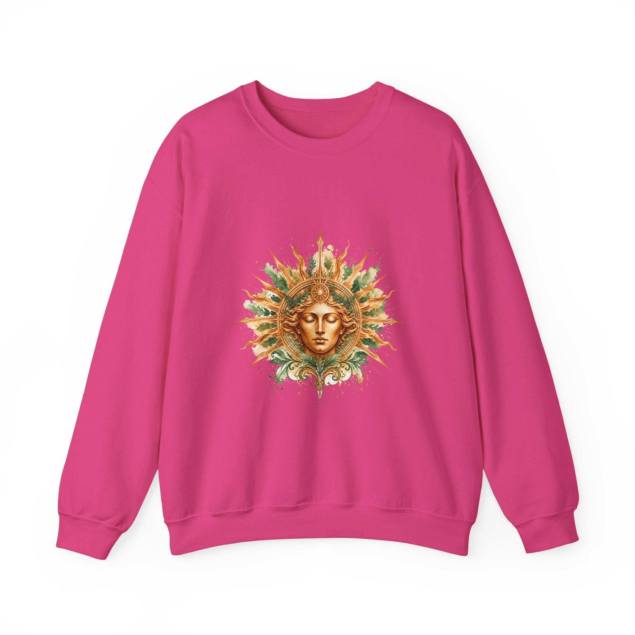 Matching Couple Sweatshirt - Helios & Selene Matching Couple Crewneck Sweatshirt Watercolor Art His Hers Engagement Gift - Design A