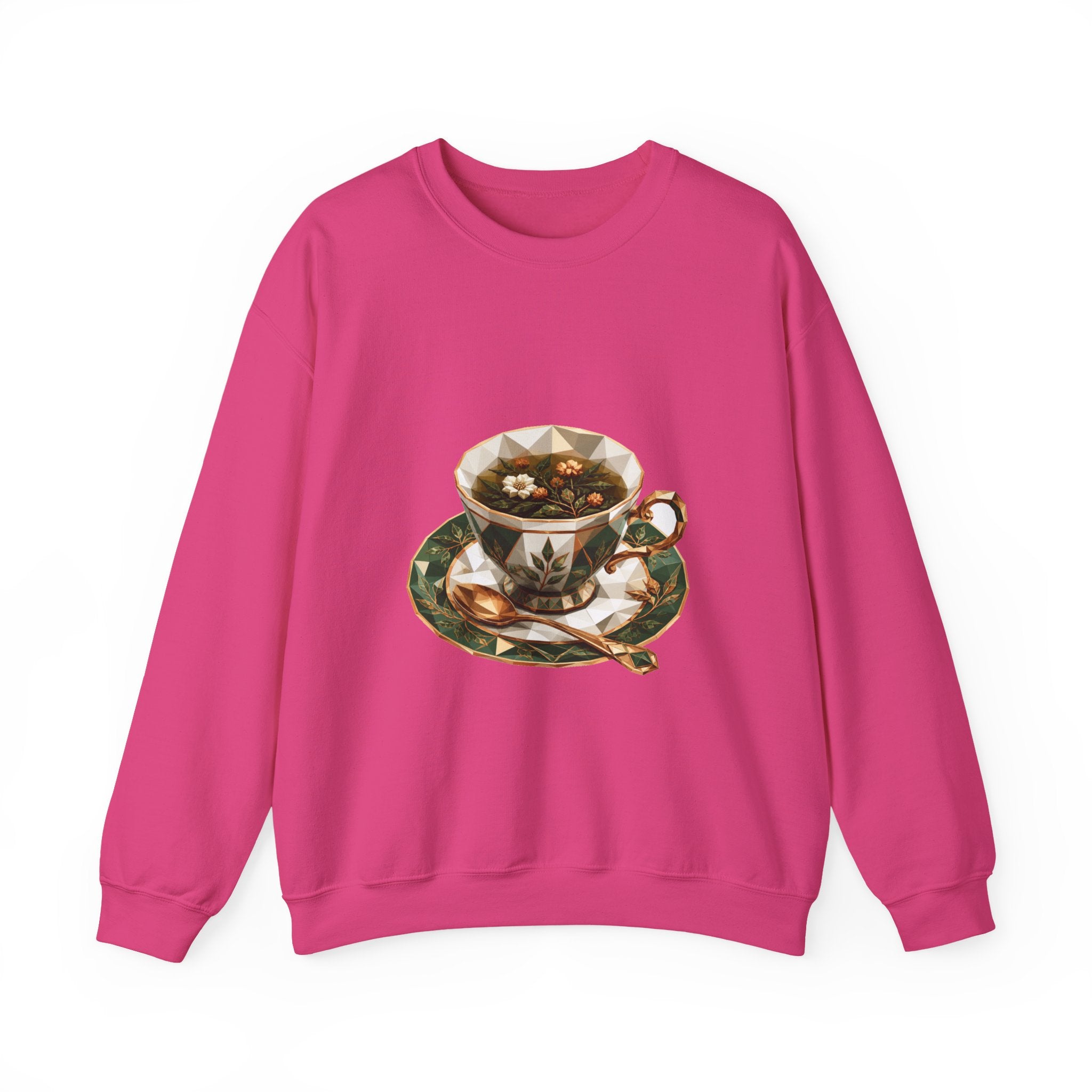 Matching Couple Sweatshirt - Coffee & Tea Matching Couple Crewneck Sweatshirt Geometric Art His Hers Couple Gift - Design B