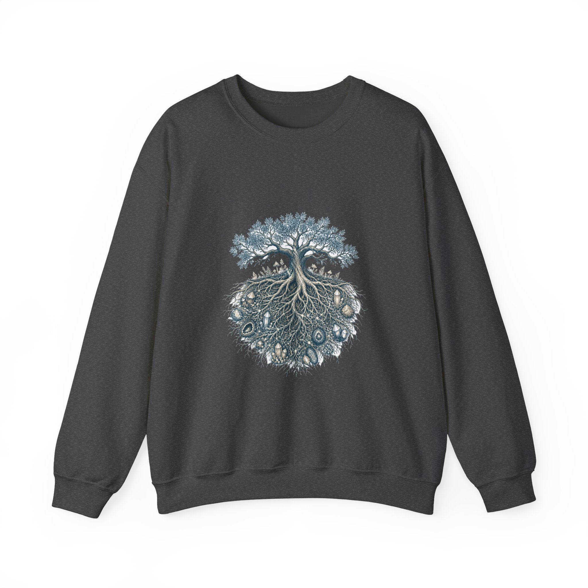 Matching Couple Sweatshirt - Ancient Oak & Deep Roots Matching Couple Comfort Colors Crew Hand-Drawn Art His Hers Anniversary Gift - Design B