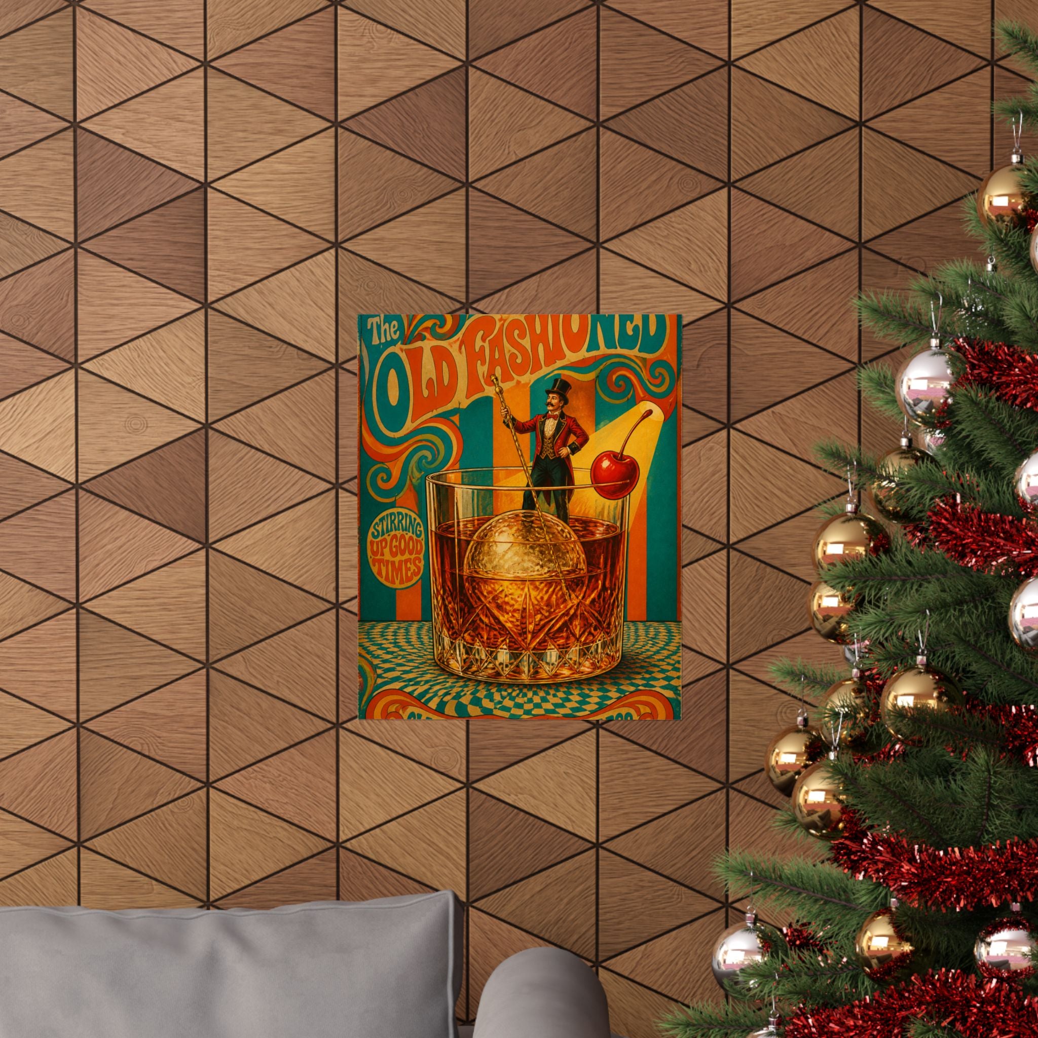 Old Fashioned Ringmaster Wall Art Poster 24×36 Psychedelic Dining Room Decor Maximalist Print