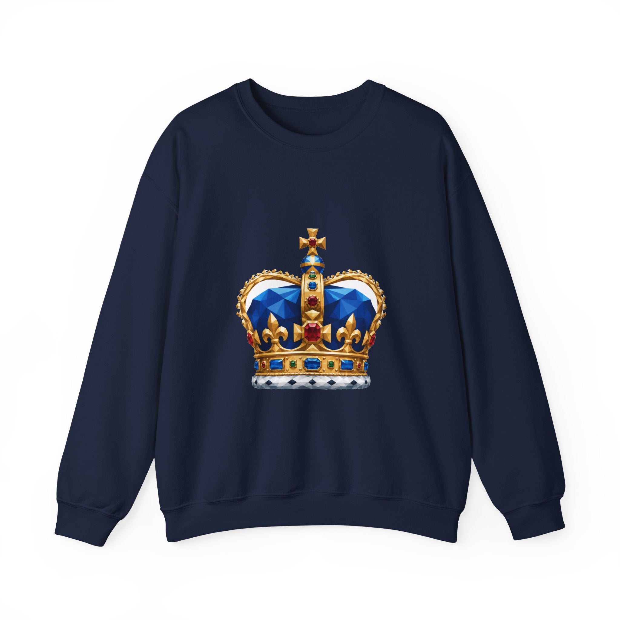 Matching Couple Sweatshirt - Crown & Shield Matching Couple Comfort Colors Crew Geometric Art His Hers Love Gift - Design A