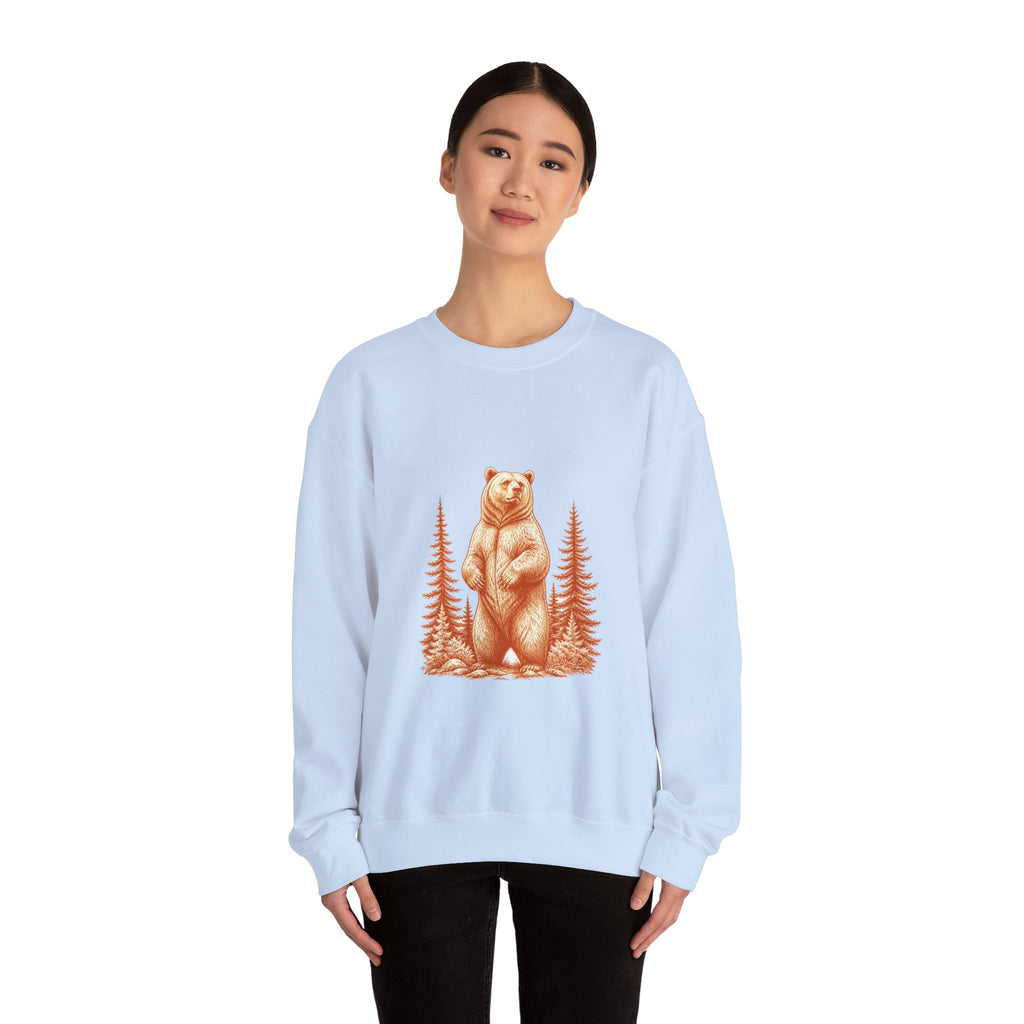 Matching Couple Sweatshirt - Bear & Deer Matching Couple Crewneck Sweatshirt Hand-Drawn Art His Hers Best Friend Gift - Design A