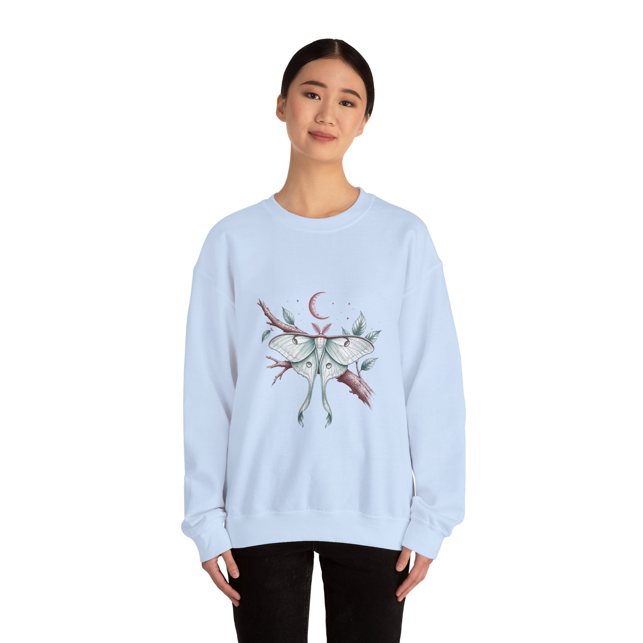 Matching Couple Sweatshirt - Butterfly & Moth Matching Couple Premium Fleece Sweatshirt Hand-Drawn Art His Hers Anniversary Gift - Design B