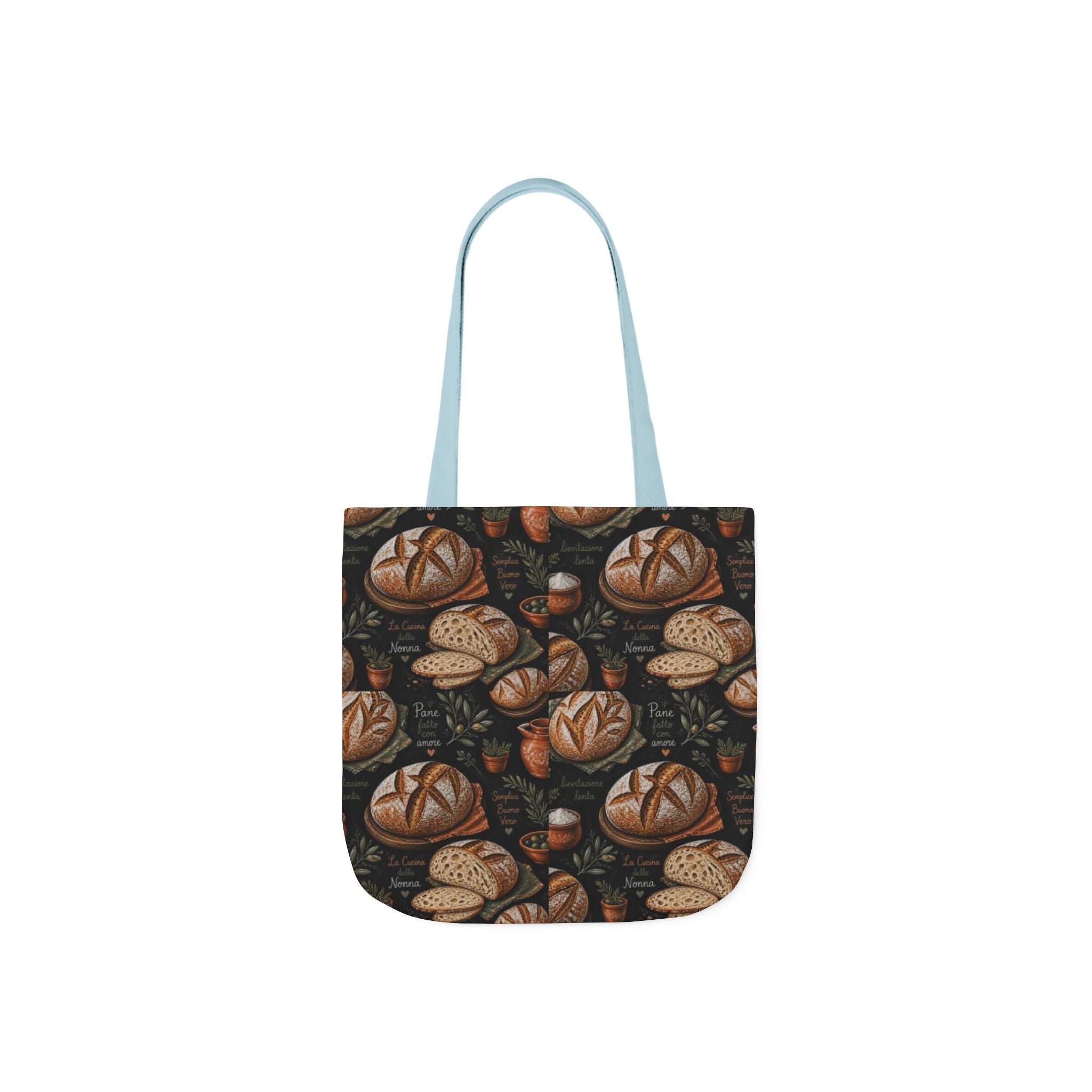 Rustic Sourdough Bread Canvas Tote Bag Mediterranean Kitchen Chalk Art Design Italian Cottagecore Gift