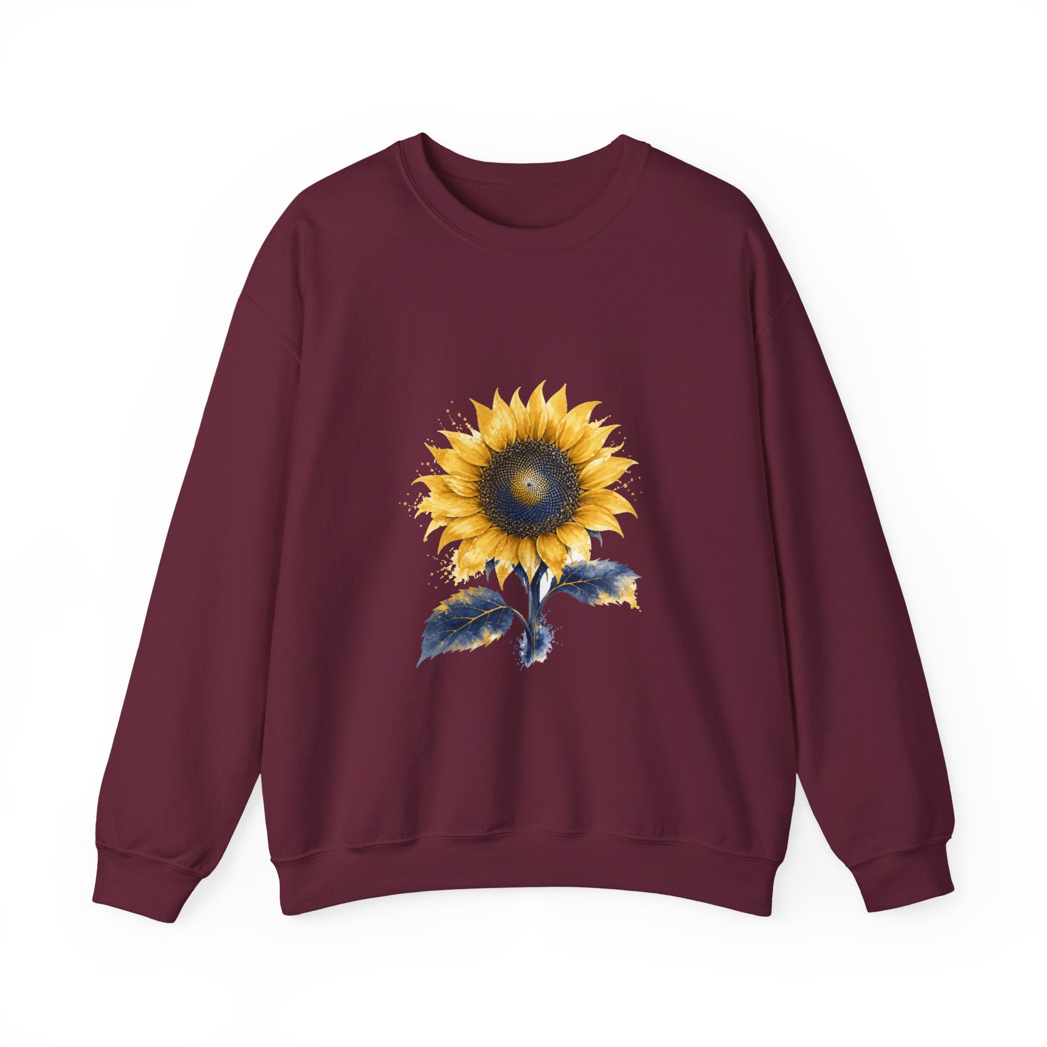 Matching Couple Sweatshirt - Sunflower & Moonflower Matching Couple Premium Fleece Sweatshirt Watercolor Art His Hers Birthday Gift - Design A
