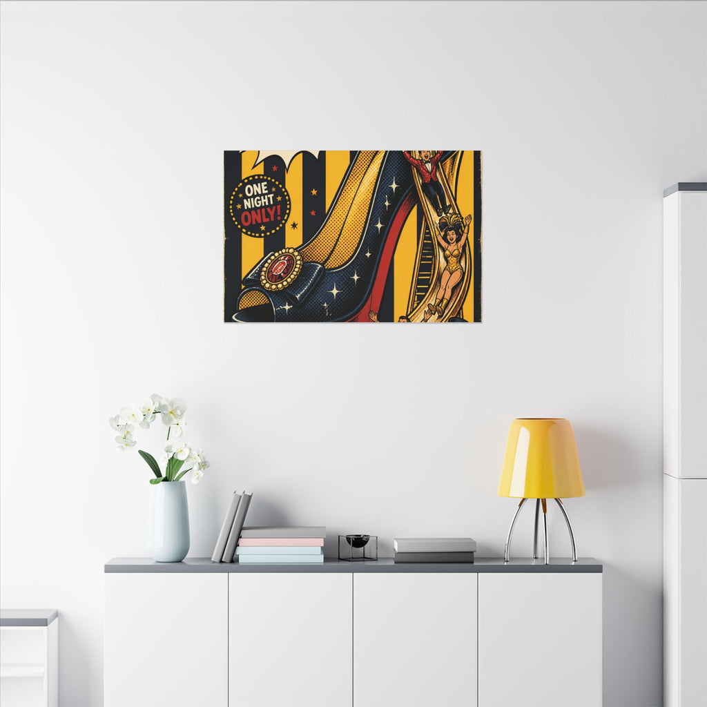 High Heel Slide Wall Art Canvas 16×20 Pop Art Living Room Decor Maximalist Print