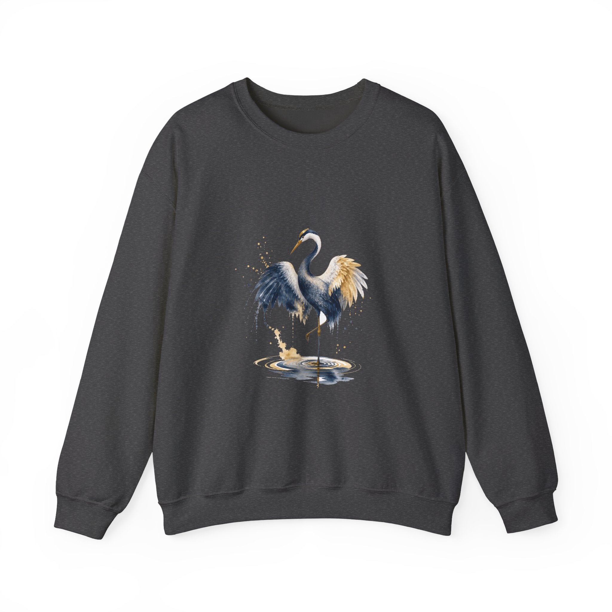 Matching Couple Sweatshirt - Tiger & Crane Matching Couple Crewneck Sweatshirt Watercolor Art His Hers Engagement Gift - Design B