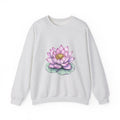 Matching Couple Sweatshirt - Open & Closed Lotus Matching Couple Crewneck Sweatshirt Hand-Drawn Art His Hers Best Friend Gift - Design A