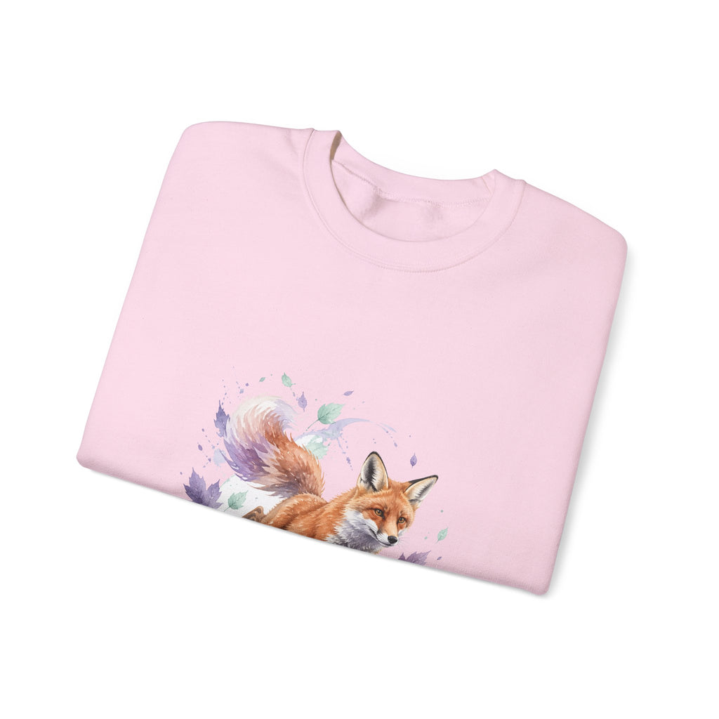 Matching Couple Sweatshirt - Fox & Rabbit Matching Couple Crewneck Sweatshirt Watercolor Art His Hers Engagement Gift - Design A